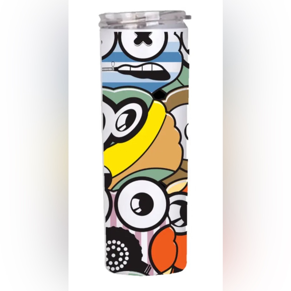 Surprised Eyes Semi handmade 20oz stainless straight water bottle cup
